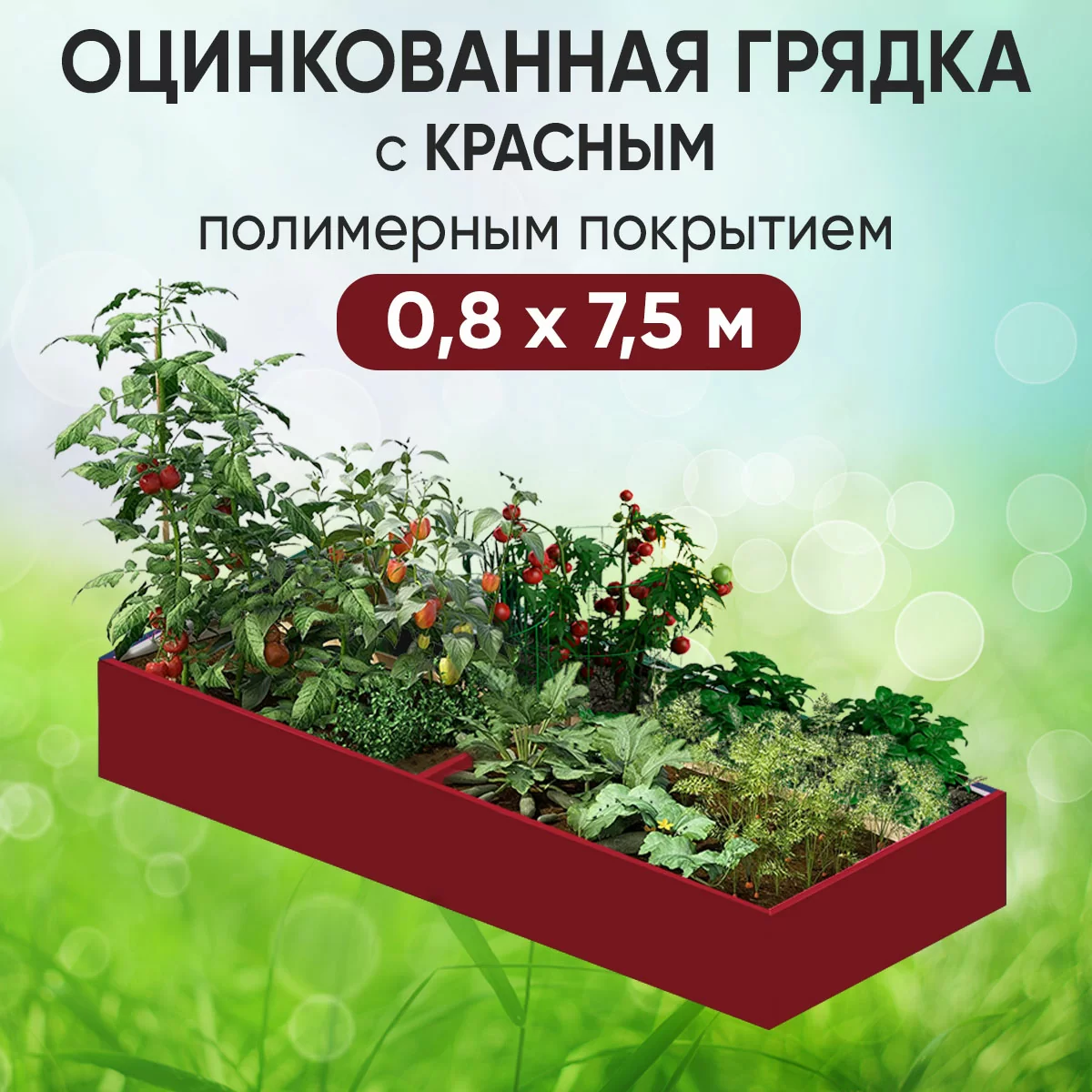 Грядка красная (0,8 х 7,5)